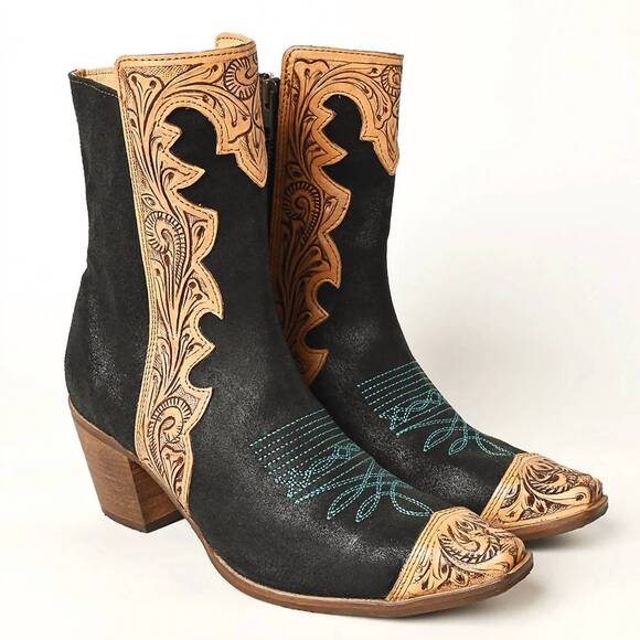 AMERICAN DARLING Shoes - NEW AMERICAN DARLING women's hand tooled boots in black